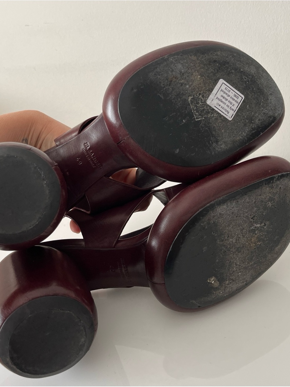 Jil Sander Burgundy Leather Platform Slingback Sandals – EU 40 – Made in Italy - Picture 6 of 7